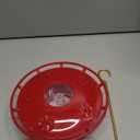 Hummingbird Feeder, 12oz Plastic Disc Hummingbird Feeders for Outdoors Hanging, Leak-Resistant Nectar Feeder with 5 Ports, Easy Clean & Refill, Built-in Ant Moat for Garden (1, RED)