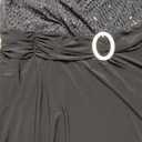 R&M Richards Women's Glitter Cascade Faux Wrap Dress W/Buckle Waist & Modesty Panel, 14W (Medium)