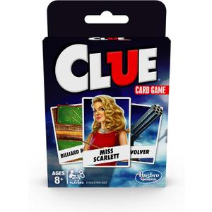 Hasbro Gaming Clue Card Game, 3-4 Player Strategy Game, Fun Summer Activities, Vacation Travel Essentials, Ages 8+ (1 Count (Pack of 1))