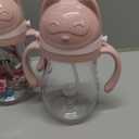 Oberni Toddler Sippy Cup, Tritan Baby Water Bottle With NonSpill Valve Spout, Removable Handle and Carry Strap, 270ml/12m+/Pink/Pack of 3