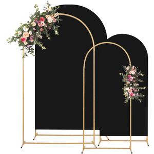 Toolterritary Metal Arch Backdrop Stand and Cover Set, 8FT, 6.6FT Party Backdrop, Easy to Assemble, Backdrop Stand for Parties, Birthday, Baby Shower