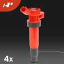 A-Premium (Red) Set of 8 Ignition Coil Pack and Iridium Spark Plugs Compatible with Hyundai Sonata 2011-2014, Santa Fe Sport 2013-2015 & Kia Optima 2011-2015, Sportage 2011-2016, 2.0L
