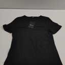 Ficerd 1 Pack Elbow Length Sleeve T-Shirt for Women, Scoop Neck 1/2 Half Sleeve 35% Cotton Top Casual Summer Loose Basic Tee(Black), XL