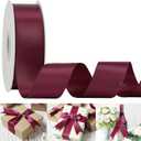 HUIHUANG 1-1/2 inch Double Face Satin Ribbon Maroon Ribbon Satin Wine Red Ribbons 50 Yards Roll for Gift Wrapping Bow Making Floral Bouquet Wedding Invitations Decor Party Favor Craft Supplies