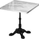 31.5" Square Sintered Stone Dining Table Indoor Outdoor Bistro Table | Grey Marble Top Tulip Table with Heavy-Duty Cast Iron Base, Waterproof Dining Table for 2-4, for Patio,Cafe,Restaurant (Only Table Top)