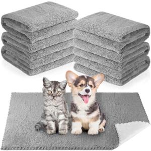 Thyle 12 Pcs Washable Pee Pads for Dogs Reusable Waterproof Training Puppy Pads Bulk Absorbent Pet Whelping Small Dog Mats for Crate Bed Sofa (Gray,18 x 24 Inch)