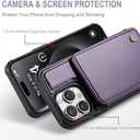 Vinich for iPhone 15 Pro Max Wallet Case with Card Holder, RFID Blocking Credit Slots Kickstand Shockproof Phone Cover for Women Men, Purple