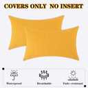 Kevin Textile Outdoor Waterproof Lumbar Pillow Covers 14x24 Inch Pack of 2 Checkered Decorative Rectangle Cushion Throw Pillowcases Shell for Patio Tent Garden Couch Bed Sofa Sunflower Yellow
