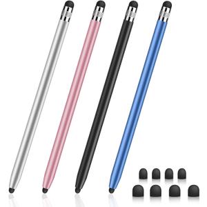 Stylus Pen for Ipad, Digiroot 4 Pcs Stylus Pens for Touchscreen, High Sensitivity & Precision Ipad Stylus, Suitable for iPhone/iPad Pro/Android Tablets, Stylus Pen Compatible with All Touch Screens (Silver&Rosegold&Black&Blue)