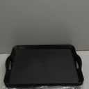 6 Pcs Serving Trays with Handles Trays for Eating 16 x 11 Inch Multi Purpose Plastic Tray Rectangular Anti Skid Decorative Food Tray for Restaurant Breakfast Countertop Party Kitchen (Black)