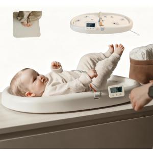 Cuddobaby 4-in-1 Changing Pad | Baby Scale | Height | Room Temp - Vanilla | Weight & Height Growth Monitoring, Integrated Tape, Wipe Clean Cover, for Newborn, Toddler & Adult - Table, Dresser, Bed