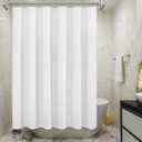 Mrs Awesome Embossed Microfiber Extra Long Shower Curtain Liner 71 x 84 inches, Soft Fabric Shower Curtain Washable and Water Repellent,71x84, White