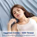 SONORO KATE 100% Egyptian Cotton Sheets - 1200 Thread Count, Luxury & Cooling Hotel Cotton Bed Sheets Set 4 Piece, Sateen Weave for Soft Feel, Fits Upto 16" Mattress (French Blue, Queen)