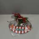 Deroro Merry Christmas Gingerbread Bakery Front Door Sign, Xmas Holiday Wood Door Hanger Outdoor Porch Decor, Winter Farmhouse Rustic Wooden Wreath with Plaid Bow Indoor Wall Hanging Decoration