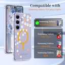 for Samsung Galaxy S24 Plus/S25 Plus Case Floral,[Compatible with Magsafe][Drop Protection] Slim Flower Women Phone Case for Galaxy S24 Plus/S25 Plus
