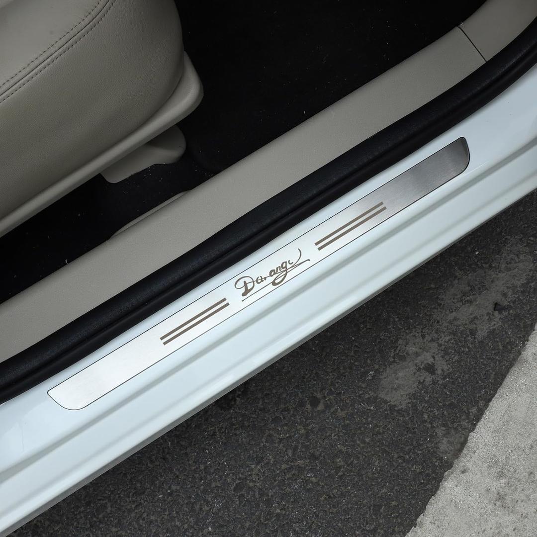 Generic Door Sill Guards Protector for Durango Stainless Steel Door Entry Guards for Dodge Durango, 4pcs/Set (Silvery)