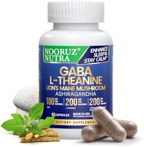 2 Pack NOORUZ Lions Mane Mushroom Supplement Modern Mushrooms Capsules, Mushroom Supplement with Lions Mane, L-Theanine, & Ashwagandha Extract to Support Energy, Focus, Immunity, & Digestion - 90 Caps, Exp: 11/26