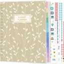 SUNEE Budget Planner - Deluxe Monthly Budget Book with 12-Pockets for Bill Organizer, Undated 12 Month Expense Tracker Notebook & Account Book B5 Size (8" x 10") to Manage Your Finance Planner, Vine