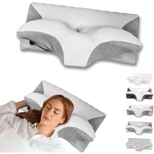 Cervical Pillow for Neck Pain Relief, Ergonomic Contour Orthopedic Pillow for Sleeping Shoulder Pain & Support, Cozy Memory Foam Ice Feel Neck Pillow for Side Back Stomach Sleeper(Dark Grey)
