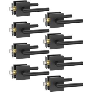 Asidrama 8 Pack Black Passage Door Handles, Door Lever with Door Knobs Indoor for Bedroom or Bathroom, Heavy Duty Door Handles Interior with Locks for Left Right Sided Doors