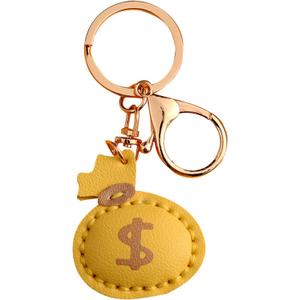 2 x Money Bag Keychain, Hand-Sewn Bag Charms for Tote Bags Purse Handbags PU Bag Accessories