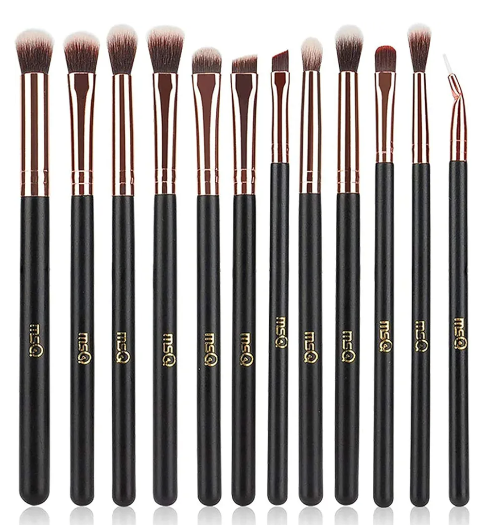 MSQ Eye Makeup Brushes 12pcs Rose Gold Eyeshadow Makeup Brushes Set with Soft Synthetic Hairs & Real Wood Handle for Eyeshadow, Eyebrow, Eyeliner, Blending(without bag)
Amazon's Choice