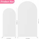 Putros Wedding Arch Cover 7.2FT, 6FT White Spandex Fitted Round Top Chiara Backdrop Stand Covers 2 Set for Wedding Birthday Party Decoration