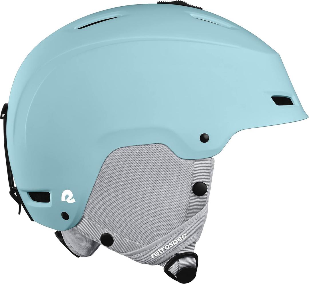Retrospec Zephyr Ski Helmet - Snowboard Helmet for Adults & Youth with Adjustable Fit, 9 Breathable Vents, Removable Washable Earmuffs - Snow Sports Helmet for Men & Women, Medium, Matte Blue Ridge