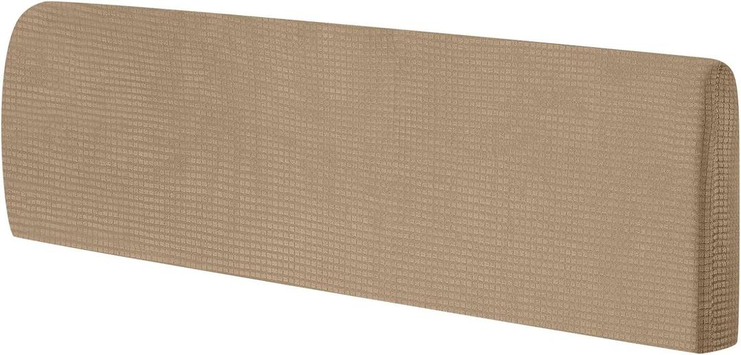 uxcell Bed Headboard Slipcover, 1.8m Stretch Bed Headboard Cover Dustproof Protector Cover Jacquard Furniture Cover for 1.7-1.9m Headboard, Brown