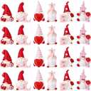 Guiqulai 24Pcs Valentines Gnomes Decorations Adorable Mini Gnome Figurines Gnome Table Decor Valentines Gifts for Him Her