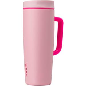 Owala SmoothSip Slider Stainless Steel Insulated Travel Mug with handle, 100% Leak Proof, For Hot and Cold Drinks, Travel Friendly with Sliding Lock Lid, 24 oz, BPA Free, Leak Proof, Pucker Up