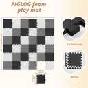 PIGLOG Baby Play Mat For Floor, Soft Foam Floor Tiles for Kids, Adjustable Interlocking Foam Tiles, Fit with 74x74 Playpen Baby Mat for Crawling & Play, Safe & Non-Toxic PlayMat for Babies 6-12 Months, 36 PCS