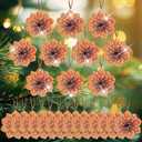 Soulchen 24 Pcs Christmas Tree Decoration Acrylic Orange Slice Pine Cones Christmas Ornaments with Rope Hanging Farmhouse Autumn Rustic Decor for Xmas Tree Winter Holiday Party Decorations DIY Crafts