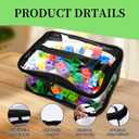 12 Packs Toy Storage Bags with Zipper PVC Waterproof Toy Bags Plastic Storage Organizer Clear Organizing Bags for Board Games Building Blocks Puzzles Small Toys Kids Books Classroom(Black)