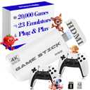 Retro Gaming Console 2026 with 23 Emulators, Game Stick Pro 4K with 20,000 Games, HDMI Output Retro Video Game Console Plug and Play with Dual 2.4G Wireless Controllers