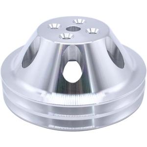1 PC SHLPDFM Water Pump Pulley 2 Groove SWP Aluminum Pulley Compatible with Small Block Chevy SB SBC 327 350 Short Upper Water Pump