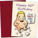 Happy Birthday Card - Funny Birthday Cards for Men Women Dad, Mom, Brother, Sister, Friends, Kids - Funny Birthday Card - Happy 40th Birthday - Farty Years - 5 x 7 Inch - (Style 03)