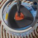 Spin Mop & Tear Drop Bucket Set with 3 Pads - Dual Compartment Design for Clean & Dirty Water, 360 Swivel Mop Head, Built-in Scrubbing Brush, Stainless Steel Handle