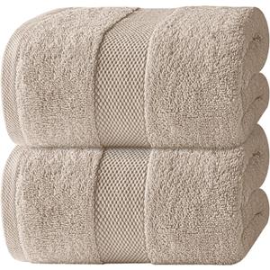 White Classic Luxury Soft Bath Sheet Towels - 650 GSM Cotton Luxury Bath Towels Extra Large 35x70 | Highly Absorbent and Quick Dry | Hotel Collection Extra Large Bath Towels Oversized, Taupe, 2 Pack