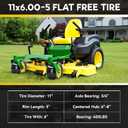 11x6.00-5 Flat Free Tires for Zero-Turn Mowers 11x6.00-5 flat free tire Replacement for Residential and Commercial, Solid Tires with 6"-8" Hub, 3/4" & 5/8" Bearings, 400LBS (Yellow, 2 pack)