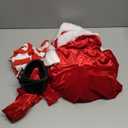 SOMSOC 6 Pack Women Santa Claus Costume Red Velvet Halter Neck Dress with Belt Gloves Stockings for Christmas Parties (X-Large)