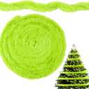 52.5Ft Christmas Garland Lime Green for Tree Faux Fur Ribbon Garland Bright Green Furry Soft Artificial Strips Fabric Trim Sewing Roll for Xmas Holiday Indoor Outdoor Party Mantle Stairs Decorations