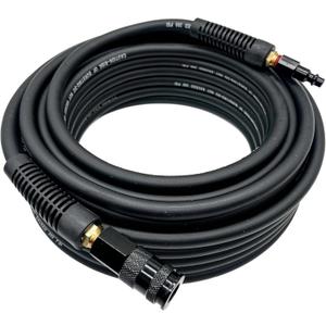 Hybrid Air Hose 1/4-Inch x 50FT,300 PSI Heavy Duty,Lightweight,Kink Resistant,All-Weather Flexibility With 1/4-Inch Swivel Solid Aluminum Quick Coupler and Plug,Black