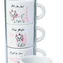Silver Buffalo Disney Aristocats Marie Paris 3pc 3oz Stackable Ceramic Mug Set