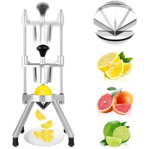 Commercial Lemon Cutter 8-Section with V-Shaped 420 Stainless Steel Blades Stainless Steel Blade Fruit Lemon Slicer Wedges Cutter for Fruits and Vegetables for Home&Commercial Use