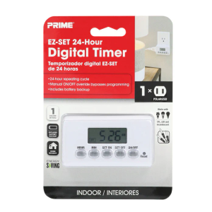 PRIME 1-Outlet Indoor Digital 24hr Timer