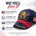 250th Anniversary Patriotic Baseball Cap, Embroidered USA Flag Hat, Adjustable Cotton Cap for Men Women, American Heritage Gift for Independence Day and Veterans Day Dark Blue