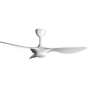 reiga 52 Inch Smart White Ceiling Fan with Light and Remote, ETL Listed Quiet DC Motor 3 Blade Indoor Outdoor Ceiling Fans for Bedroom Living Room Patios