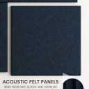 Bumusty 48" x 36" Large Cork Board Alternative, Carbon Blue | 12-Pack Felt Bulletin Board Tiles, 60 Adhesive Tabs, 30 Pushpins, Home, Office, Classroom, Vision Board, Solid Tile 12-Pack