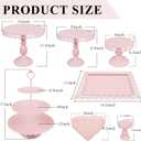 Set of 9 Cake Stands Metal Cupcake Stand Set Multiple Styles Candy Fruit Display Tower Dessert Plate Cake Serving Tray for Birthday Party Wedding Anniversary Baby Shower Engagement (Pink)